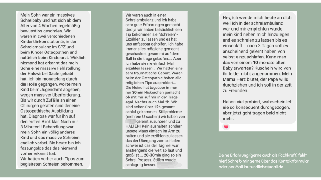 Erfahrungen Schreiambulanz in der Nähe. Schreibabyambulanz Laut und Liebe Babyschreiberatung für Schreibaby, Kolik, Highneedbaby und Regulationsstörung