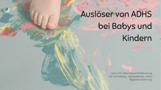 Auslöser von ADHS bei Kindern und Babys.
Laut und Liebe Babyschreiberatung für Kolik, Schreibaby, Highneedbaby und Regulationsstörung.